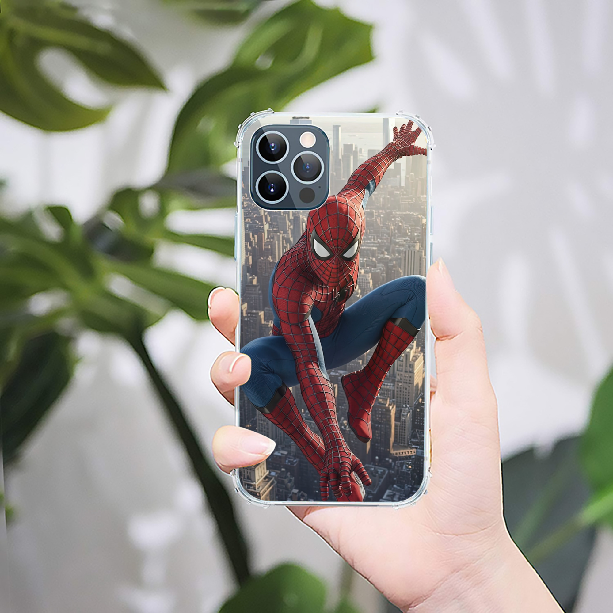 （画像用） Spider Man スパイダーマン 【iPhone 12シリーズ対応】透明スマホケース（クリアソフトケース）